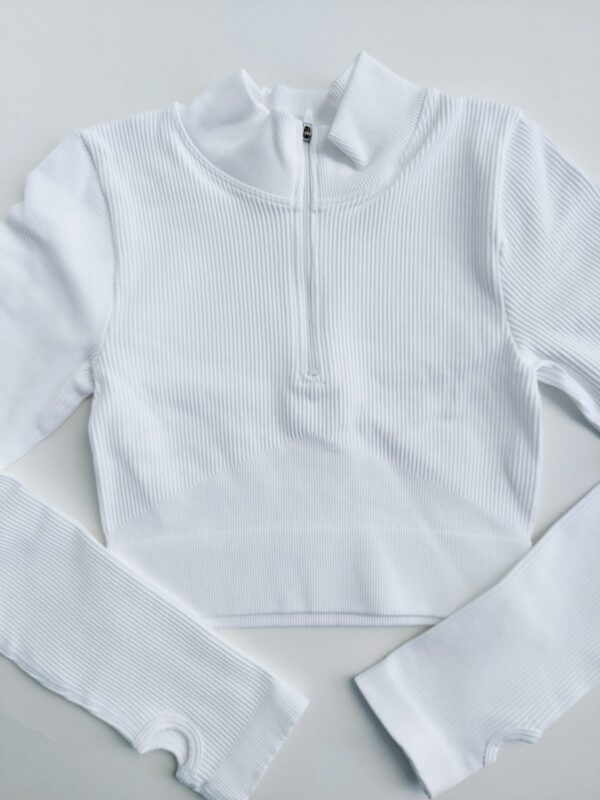 Polo ribbed blanco