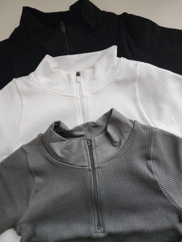 Polo ribbed manga larga