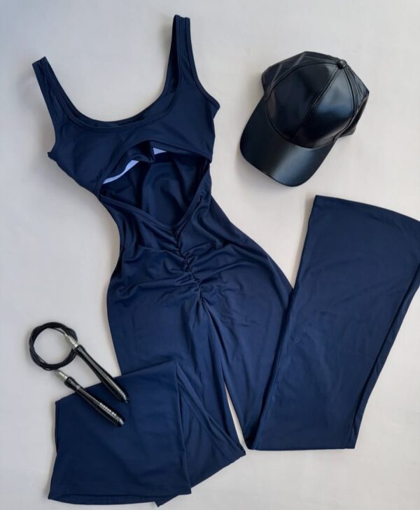 Enterizo flare scrunch azul marino - Imagen 4
