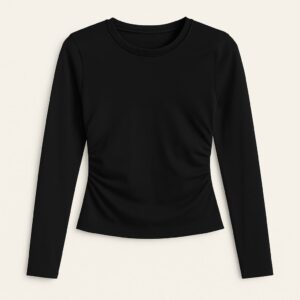 Polo pliegues negro