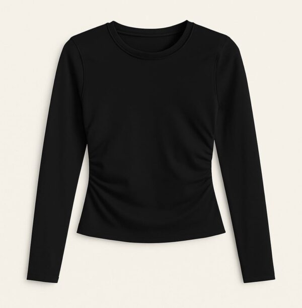 Polo pliegues negro
