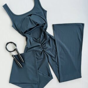 Enterizo flare scrunch verde