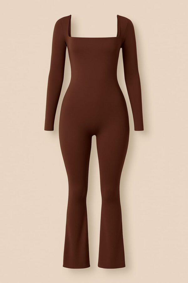 Flare&fit jumpsuit marrón - Imagen 2